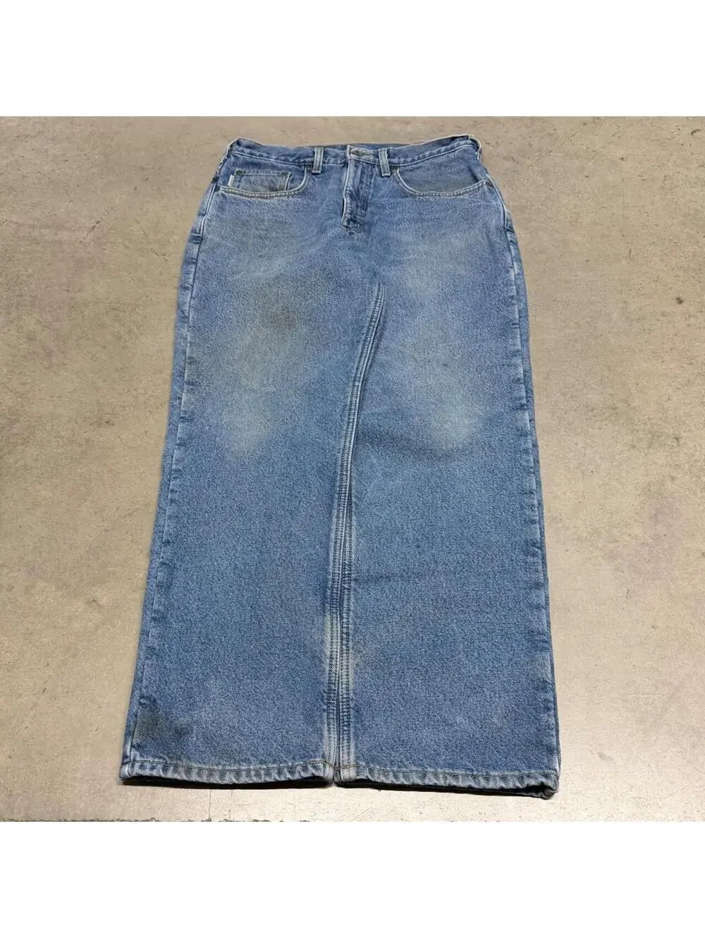 Carhartt B155 DST Jeans Mens 32x30 Fleece Lined Heavyweight Workwear Distressed